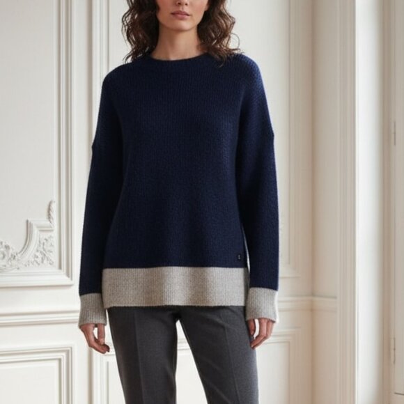 Joules Navy Wool Alpaca Blend Mock Turtleneck Sweater 4 - Picture 1 of 9